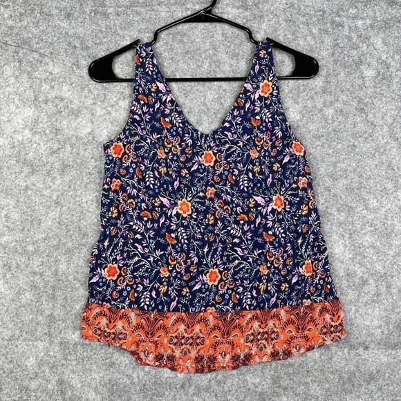 So Tank Women Size Small Floral Sleeveless Scoop Neck Soft Top Light Casual - Picture 1 of 8